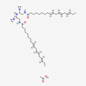 molecular formula C46H79N5O4 B12695671 N,N'-(Iminobis(ethyleneiminoethylene))bis(octadeca-9,12,15-trienamide) monoacetate CAS No. 94023-41-3