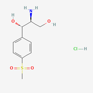 molecular formula C10H16ClNO4S B12695693 L-(-)-Threo-2-amino-1-(p-methylsulphonylphenyl)propane-1,3-diol hydrochloride CAS No. 93839-90-8