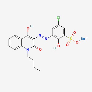 molecular formula C19H17ClN3NaO6S B12695743 Sodium 3-((1-butyl-1,2-dihydro-4-hydroxy-2-oxo-3-quinolyl)azo)-5-chloro-2-hydroxybenzenesulphonate CAS No. 6359-71-3