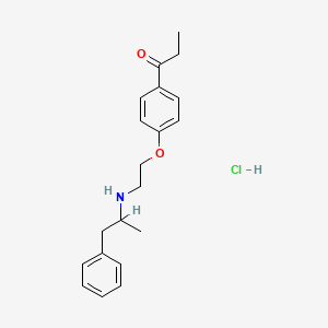molecular formula C20H26ClNO2 B12695744 1-[4-[2-[(1-Methyl-2-phenylethyl)amino]ethoxy]phenyl]propan-1-one hydrochloride CAS No. 34535-82-5