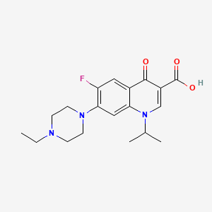 molecular formula C19H24FN3O3 B12695755 3-Quinolinecarboxylic acid, 7-(4-ethyl-1-piperazinyl)-6-fluoro-1,4-dihydro-1-(1-methylethyl)-4-oxo- CAS No. 174358-34-0