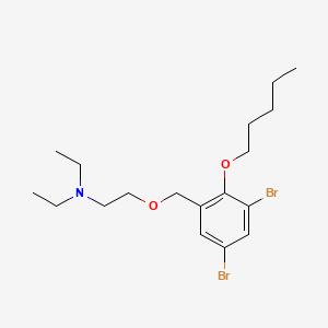 molecular formula C18H29Br2NO2 B12695757 Triethylamine, 2-(3,5-dibromo-2-pentyloxybenzyloxy)- CAS No. 109593-75-1