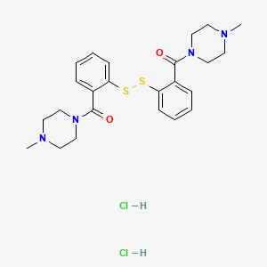 molecular formula C24H32Cl2N4O2S2 B12695780 4-Methylpiperazinyl 2-((2-((4-methylpiperazinyl)carbonyl)phenyl)disulfanyl)phenyl ketone dihydrochloride CAS No. 98051-88-8