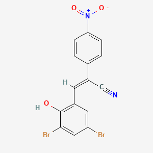molecular formula C15H8Br2N2O3 B12695797 3-(3,5-Dibromo-2-hydroxyphenyl)-2-(4-(hydroxy(oxido)amino)phenyl)acrylonitrile CAS No. 16434-87-0