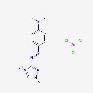 molecular formula C14H21N6.Cl3Zn<br>C14H21Cl3N6Zn B12695802 3-((4-(Diethylamino)phenyl)azo)-1,4-dimethyl-1H-1,2,4-triazolium trichlorozincate(1-) CAS No. 94292-04-3
