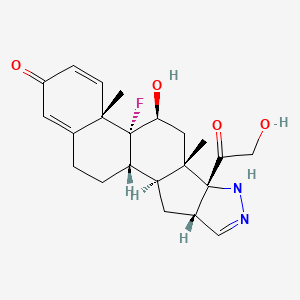 molecular formula C22H27FN2O4 B12695809 9-Fluoro-2',16beta-dihydro-11beta,21-dihydroxypregna-1,4-dieno(17,16-c)pyrazole-3,20-dione CAS No. 72149-71-4