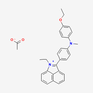 molecular formula C30H30N2O3 B12695818 2-(4-((4-Ethoxyphenyl)methylamino)phenyl)-1-ethylbenz(cd)indolium acetate CAS No. 85187-78-6