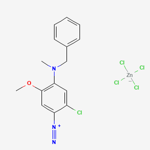 molecular formula C15H15Cl5N3OZn- B12695826 4-[benzyl(methyl)amino]-2-chloro-5-methoxybenzenediazonium;tetrachlorozinc(2-) CAS No. 15928-94-6