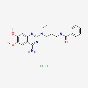 molecular formula C23H30ClN5O3 B12695830 Benzamide, N-(3-((4-amino-6,7-dimethoxy-2-quinazolinyl)ethylamino)propyl)-N-methyl-, monohydrochloride CAS No. 65189-50-6