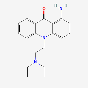 molecular formula C19H23N3O B12695836 9(10H)-Acridinone, 1-amino-10-(2-(diethylamino)ethyl)- CAS No. 148902-88-9