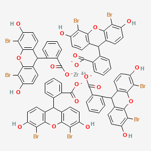 molecular formula C80H44Br8O20Zr B12695844 2-(4,5-Dibromo-3,6-dihydroxyxanthen-9-yl)benzoic acid, zirconium salt CAS No. 93980-88-2