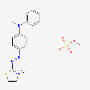 molecular formula C18H20N4O4S2 B12695854 3-Methyl-2-((p-(N-methylanilino)phenyl)azo)thiazolium methyl sulphate CAS No. 57583-74-1