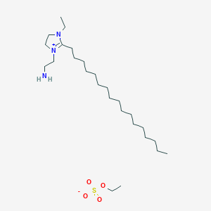 molecular formula C26H55N3O4S B12695863 1-(2-Aminoethyl)-3-ethyl-2-heptadecyl-4,5-dihydro-1H-imidazolium ethyl sulphate CAS No. 93783-41-6