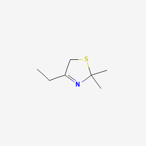 molecular formula C7H13NS B12695887 3-Thiazoline, 2,2-dimethyl-4-ethyl- CAS No. 80881-36-3