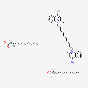molecular formula C52H78N4O4 B12695897 1,1'-(Decane-1,10-diyl)bis(4-amino-2-methylquinolinium) diundecenoate CAS No. 93940-47-7