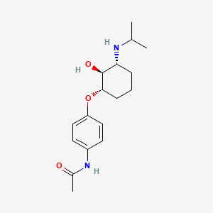 molecular formula C17H26N2O3 B12695898 Acetamide, N-(4-((2-hydroxy-3-((1-methylethyl)amino)cyclohexyl)oxy)phenyl)-, (1-alpha,2-beta,3-alpha)- CAS No. 108661-71-8