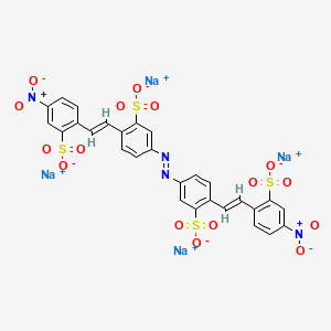 molecular formula C28H16N4Na4O16S4 B12695951 Tetrasodium 3,3'-azobis(6-(2-(4-nitro-2-sulphonatophenyl)vinyl)benzenesulphonate) CAS No. 6272-71-5