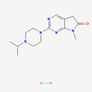 molecular formula C14H22ClN5O B12695973 6H-Pyrrolo(2,3-d)pyrimidin-6-one, 5,7-dihydro-7-methyl-2-(4-(1-methylethyl)-1-piperazinyl)-, monohydrochloride CAS No. 122113-29-5