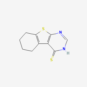 molecular formula C10H10N2S2 B1269599 5,6,7,8-Tetrahydro[1]benzothieno[2,3-d]pyrimidine-4-thiol CAS No. 40277-39-2