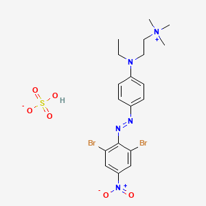 molecular formula C19H25Br2N5O6S B12696007 (2-((4-((2,6-Dibromo-4-nitrophenyl)azo)phenyl)ethylamino)ethyl)trimethylammonium hydrogen sulphate CAS No. 83969-16-8