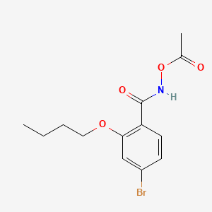 molecular formula C13H16BrNO4 B12696055 Benzamide, N-acetyloxy-N-butoxy-4-bromo- CAS No. 131229-63-5