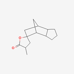 molecular formula C14H20O2 B12696065 Decahydro-4-methylspiro(furan-2(5H),5'-(4,7)methano(5H)indene)-5-one CAS No. 93777-39-0