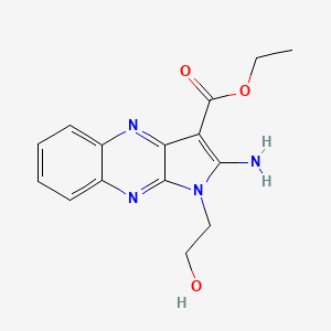 molecular formula C15H16N4O3 B1269608 ethyl 2-amino-1-(2-hydroxyethyl)-1H-pyrrolo[2,3-b]quinoxaline-3-carboxylate CAS No. 30119-32-5
