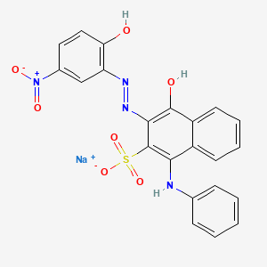 molecular formula C22H15N4NaO7S B12696110 Sodium 4-hydroxy-3-((2-hydroxy-5-nitrophenyl)azo)(phenylamino)naphthalene-2-sulphonate CAS No. 94247-73-1