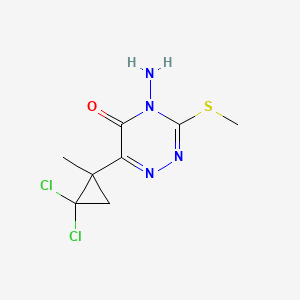 molecular formula C8H10Cl2N4OS B12696128 1,2,4-Triazin-5(4H)-one, 4-amino-6-(2,2-dichloro-1-methylcyclopropyl)-3-(methylthio)- CAS No. 69636-40-4