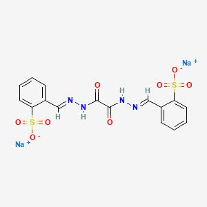 molecular formula C16H12N4Na2O8S2 B12696142 Ethanedioic acid, 1,2-bis(((1E)-(2-sulfophenyl)methylene)hydrazide), disodium salt CAS No. 6629-07-8