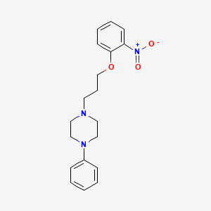 molecular formula C19H23N3O3 B12696186 Piperazine, 1-(3-(2-nitrophenoxy)propyl)-4-phenyl- CAS No. 84344-43-4