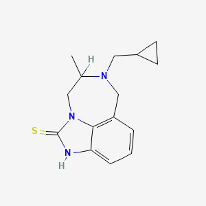 molecular formula C15H19N3S B12696236 Imidazo(4,5,1-jk)(1,4)benzodiazepine-2(1H)-thione, 6-(cyclopropylmethyl)-4,5,6,7-tetrahydro-5-methyl- CAS No. 257891-77-3
