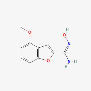 molecular formula C10H10N2O3 B12696258 2-Benzofurancarboximidamide, N-hydroxy-4-methoxy- CAS No. 84748-11-8