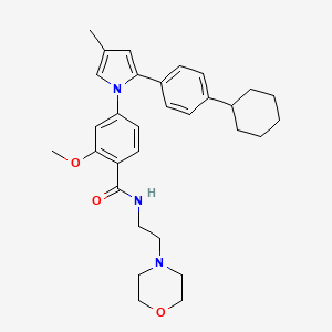 molecular formula C31H39N3O3 B12696266 Benzamide, 4-(2-(4-cyclohexylphenyl)-4-methyl-1H-pyrrol-1-yl)-2-methoxy-N-(2-(4-morpholinyl)ethyl)- CAS No. 93078-56-9