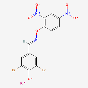 molecular formula C13H6Br2KN3O6 B12696289 Potassium 3,5-dibromo-4-hydroxybenzaldehyde O-(2',4'-dinitrophenyl)oximate CAS No. 94199-48-1