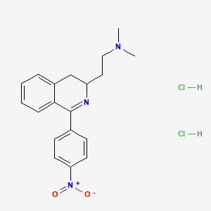 molecular formula C19H23Cl2N3O2 B12696294 N,N-dimethyl-2-[1-(4-nitrophenyl)-3,4-dihydroisoquinolin-3-yl]ethanamine;dihydrochloride CAS No. 83658-48-4