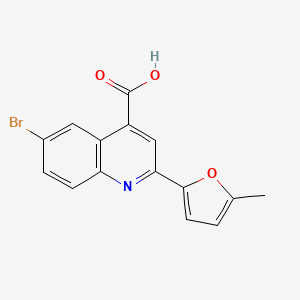 molecular formula C15H10BrNO3 B1269633 6-Bromo-2-(5-methylfuran-2-yl)quinoline-4-carboxylic acid CAS No. 350998-12-8