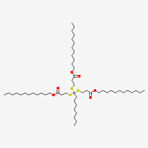 molecular formula C53H104O6S3Sn B12696336 Dodecyl 5-((3-(dodecyloxy)-3-oxopropyl)thio)-5-octyl-9-oxo-10-oxa-4,6-dithia-5-stannadocosanoate CAS No. 60494-17-9