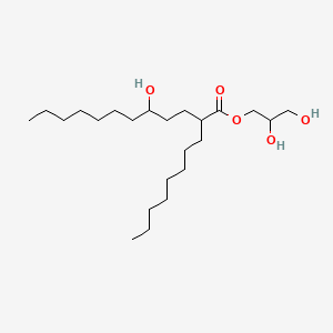 molecular formula C23H46O5 B12696349 9-Octadecenoic acid, 12-hydroxy-, (R-(Z))-, ester with 1,2,3-propanetriol CAS No. 58561-47-0