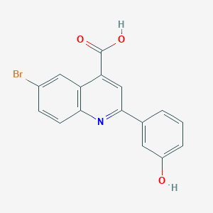 molecular formula C16H10BrNO3 B1269635 6-Bromo-2-(3-hydroxyphenyl)quinoline-4-carboxylic acid CAS No. 313241-30-4