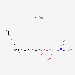 molecular formula C30H60N2O7 B12696365 2-((2-(Bis(2-hydroxyethyl)amino)ethyl)(2-hydroxyethyl)amino)ethyl oleate monoacetate CAS No. 85005-70-5