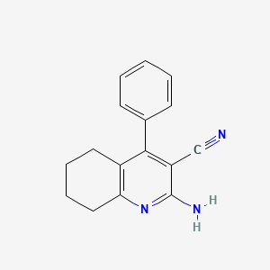 molecular formula C16H15N3 B1269638 2-Amino-4-phenyl-5,6,7,8-tetrahydroquinoline-3-carbonitrile CAS No. 5272-37-7