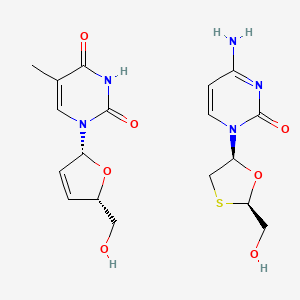 molecular formula C18H23N5O7S B12696396 Stavudine/lamivudine CAS No. 880256-72-4