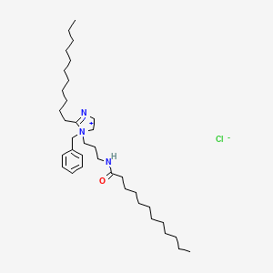 molecular formula C36H64ClN3O B12696402 1-Benzyl-4,5-dihydro-1-[3-[(1-oxododecyl)amino]propyl]-2-undecyl-1H-imidazolium chloride CAS No. 97337-79-6