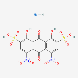 molecular formula C14H7N2NaO14S2 B12696458 Disodium 9,10-dihydro-1,8-dihydroxy-4,5-dinitro-9,10-dioxoanthracene-2,7-disulphonate CAS No. 6338-12-1