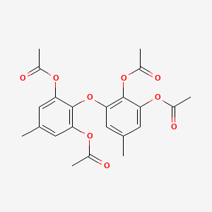 molecular formula C22H22O9 B12696466 Violaceol II tetraacetate CAS No. 81835-43-0