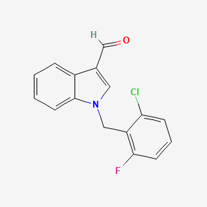 molecular formula C16H11ClFNO B1269648 1-(2-chloro-6-fluorobenzyl)-1H-indole-3-carbaldehyde CAS No. 420814-87-5