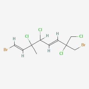 molecular formula C10H12Br2Cl4 B12696487 1,5-Octadiene, 1-bromo-7-(bromomethyl)-3,4,7,8-tetrachloro-3-methyl- CAS No. 62416-32-4