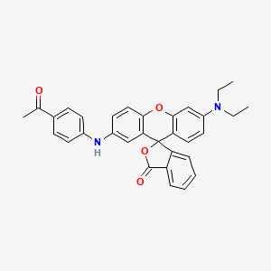 molecular formula C32H28N2O4 B12696489 2'-((4-Acetylphenyl)amino)-6'-(diethylamino)spiro(isobenzofuran-1(3H)-9'(9H)-xanthene)-3-one CAS No. 81494-23-7