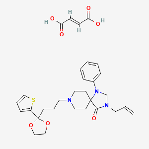 molecular formula C30H37N3O7S B12696505 1,3,8-Triazaspiro(4,5)decan-4-one, 3-allyl-1-phenyl-8-(3-(2-(2-thienyl)-1,3-dioxolan-2-yl)propyl)-, fumarate CAS No. 102395-43-7